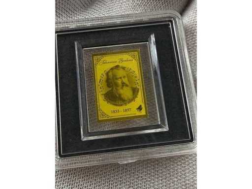Dekorative 1/1000 oz Goldmünze „Johannes Brahms“ mit eleganter Optik und hochwertiger Sammler-Ausführung