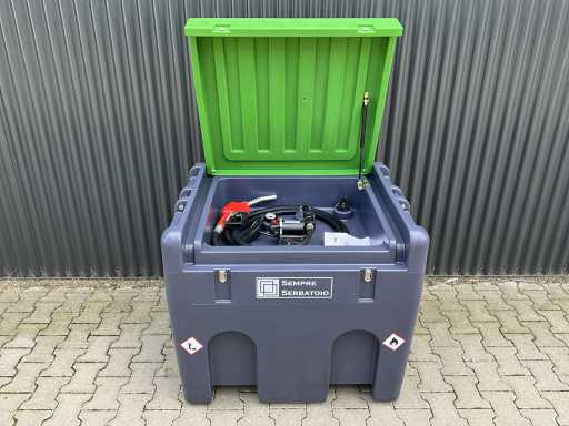 Mobiele dieseltank met elektrische 12 Volt pomp, 400 liter