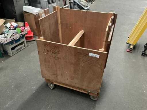 Mobile wooden transport trolley