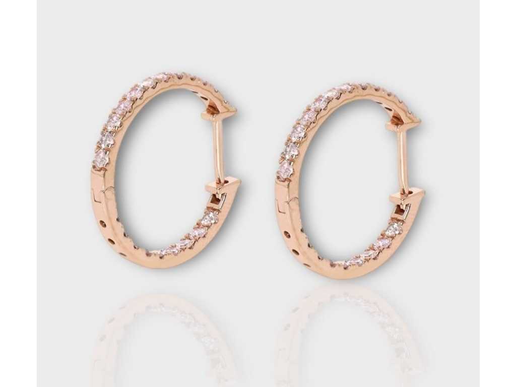 Boucles d’oreilles de luxe très rare diamant rose naturel 0,99 carat