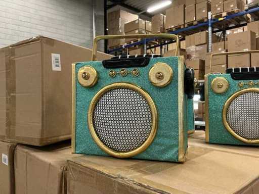 Party decoration radio 30x13x29cm green (79x)