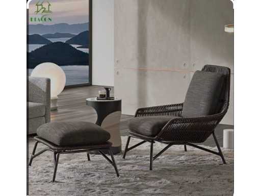 Maxxgarden Estrella łatwy fotel wypoczynkowy z podnóżkiem (2x)