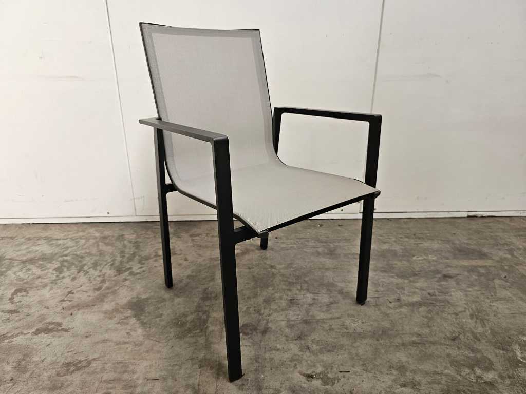 2 x Castle-Line Alu Stacking Chair Arosa Anthracite Grey