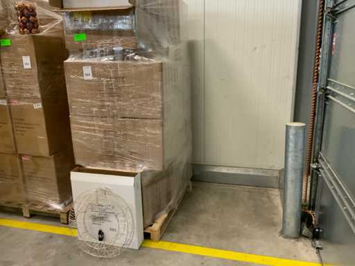 Christmas decoration with lighting on pallet