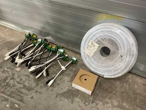 Wall sockets, protective hose and cable
