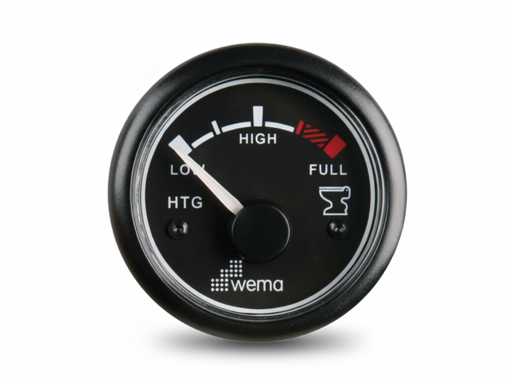 Calibre de niveau du réservoir Wema Noir 12/24V - 110398