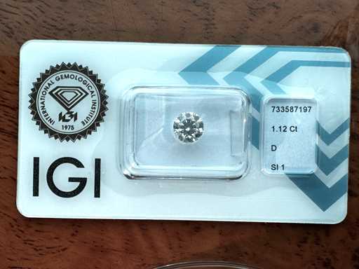 Diamant 1.12 carat natuurlijke starcut briljant geslepen diamant gecertificeerd