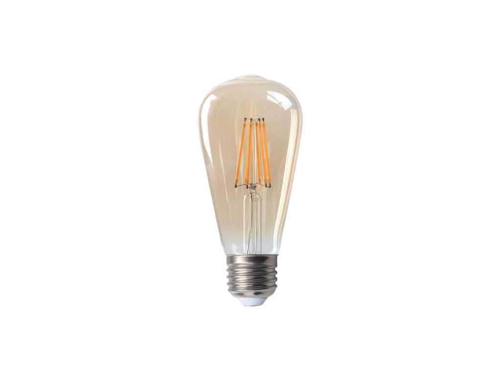 100 x 4W E27 ST64 Amber Glass Filament LED Bulb 2000K