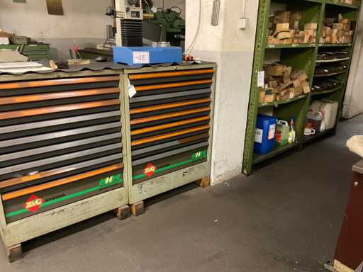 Assortiment snijgereedschappen inclusief ladekast