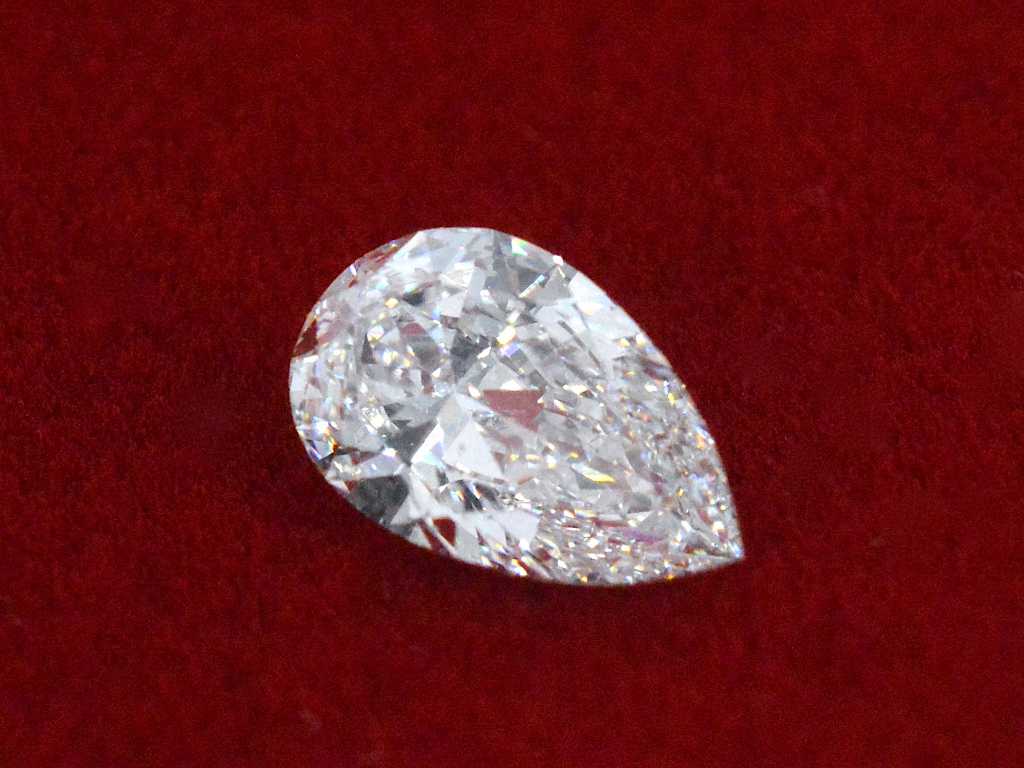 Diamant - 3,06 Karat Diamant im Tropfenschliff (zertifiziert)