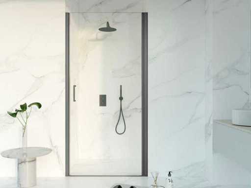 Douchedeur 60x200cm Profiel veiligheidsglas anti kalk gunmetaal