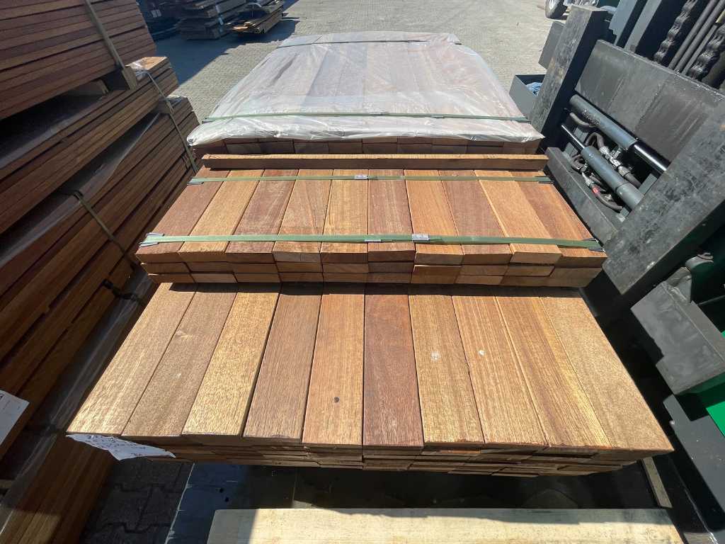 Guyana Teak hardhouten planken geschaafd 27x90mm, lengte 30/135cm 20/125cm 90/185cm (140x)