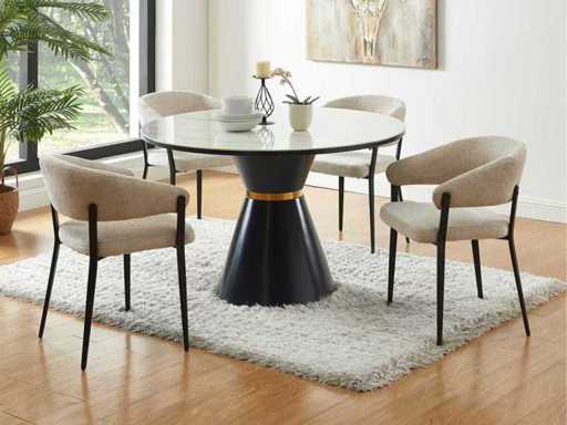 Fluwelen stoel en metalen poten (x8 mix)