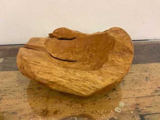 Wooden fruit bowl