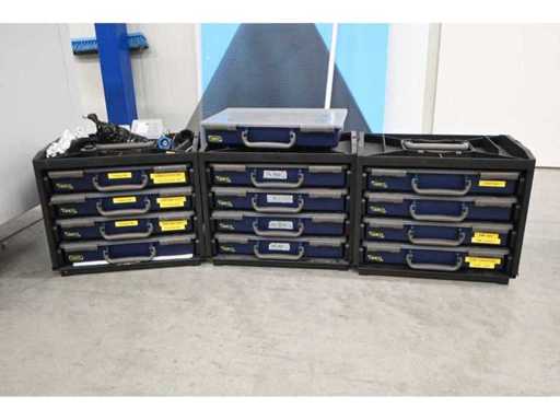 Cutie Raaco HandyBox cu 4 piese (oțel inoxidabil) umplută cu diverse piese (3x)