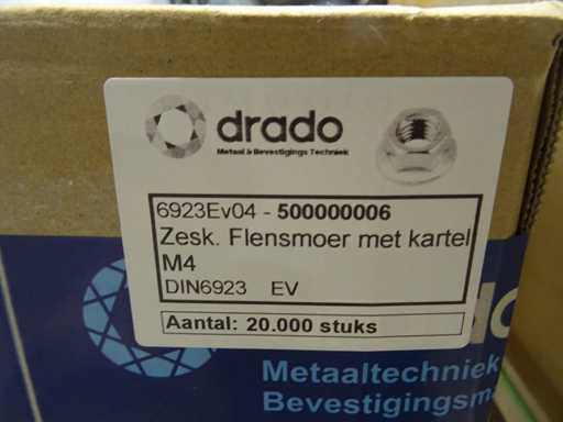 Drado - 6923Ev04 - Tuerca de brida hexagonal con M4 moleteado (700000x)