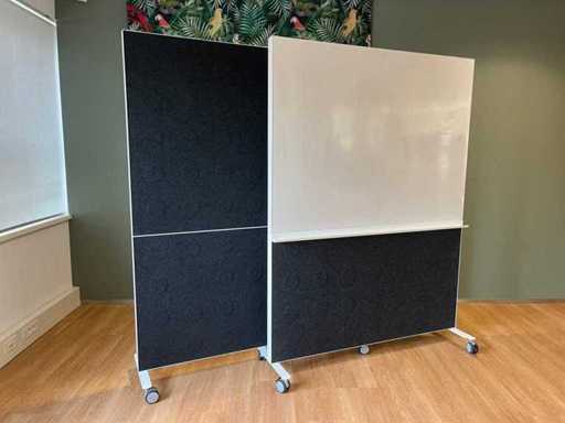 2x Abstracta Alumi Combi - akoestisch whiteboard