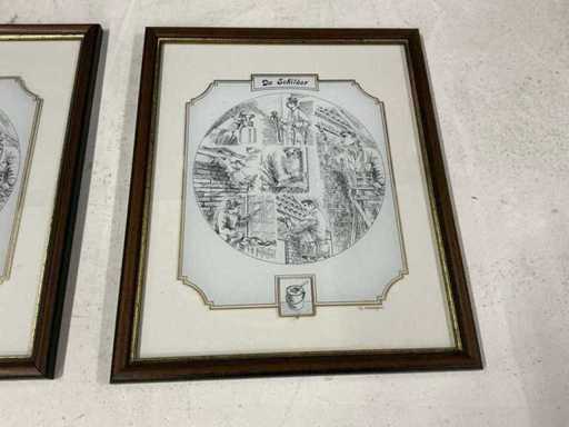 Gerard sweanepoel Wanddecoratie/schilderij (2x)