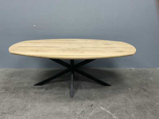 Dänischer ovaler Eichen-Esstisch 200 cm mit Dreh