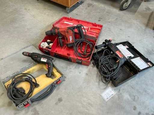 HILTI / WÜRTH Assortiment Boormachines (3x)
