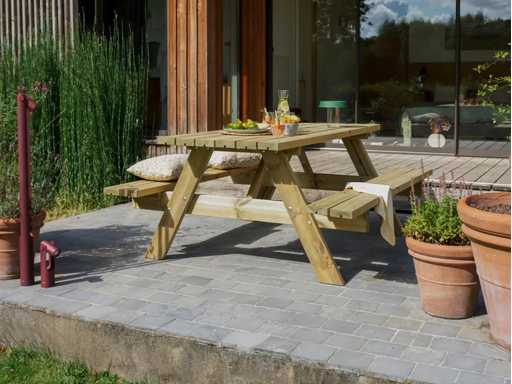 Houten picknickbostafel 6 personen