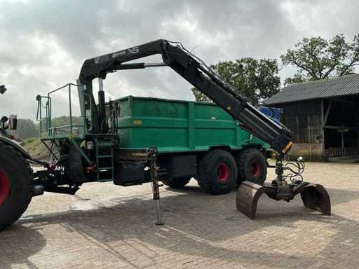 Un bascule Veenhuis JVK 16000 de 2003 avec grue montée sur camion