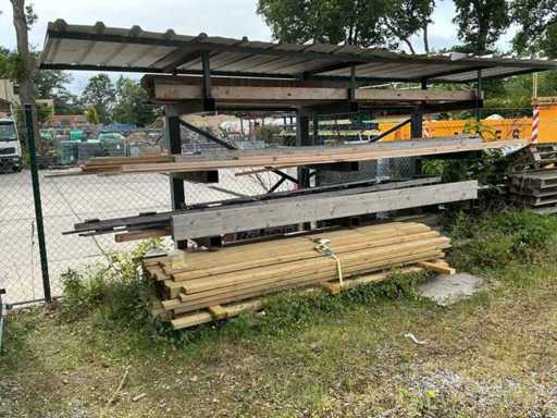 Batch of various wooden beams