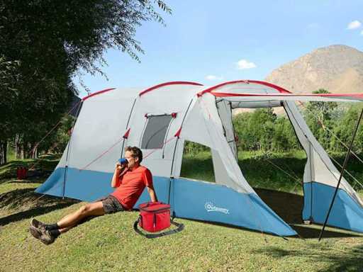 6-8 personen tunneltent, kampeertent met kamer