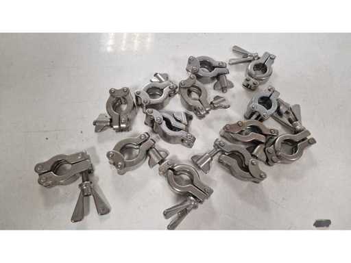 Set of 10 x 20 mm Tri-Clamp stainless steel clamps