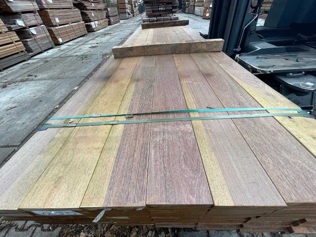 Plăci din lemn de esență tare Ipé rindeluite 27x145mm, lungime 28/430cm, 28/400cm (56x)