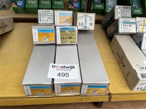 8 boxes of wood screws