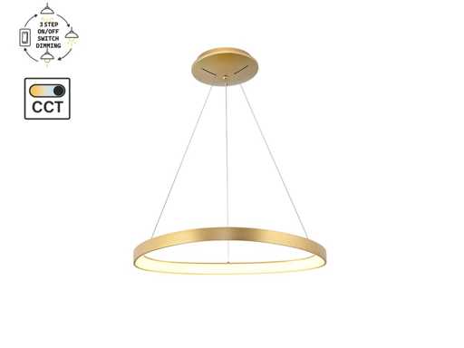 Lampe pendante Auren 62cm 50W LED CCT 3 couleurs et 3 étapes (1x)