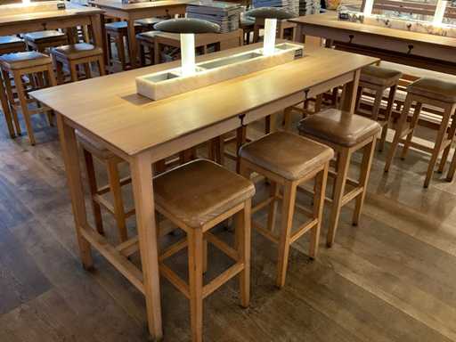 Huts - Bar table with marble superstructure and lighting