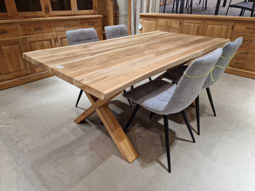 Table intérieure en teck diamanté 180 x 100 cm Trunck Natural