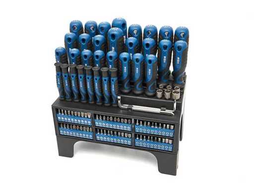HBM soft grip schroevendraaier-, dopsleutel-, bitset 100-delig