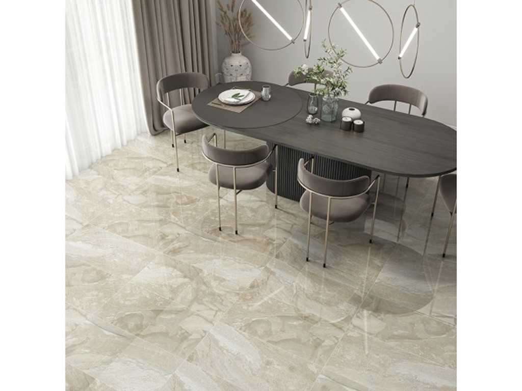 Piastrella in marmo naturale color crema 15 m²