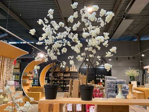 Arbre à fleurs artificiel en pot (3x)