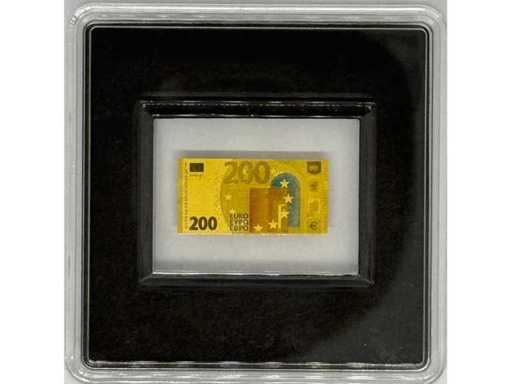 Goud 999 (1/500 oz) – "Euro Bankbiljetten Serie II" 200 euro - Chad 3000 francs CFA Gouden Munt Staaf