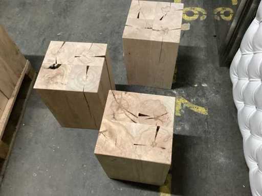 Massief houten koffer (3x)