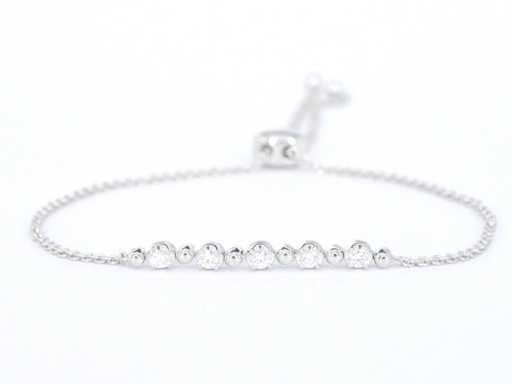 Bracelet en or blanc en diamants naturels