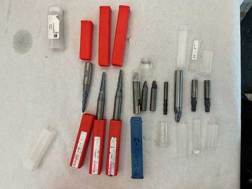 Wirth 12x solid carbide conical milling cutters / drop cutters partly unused