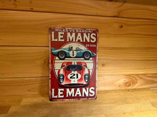 Cartello pubblicitario in metallo