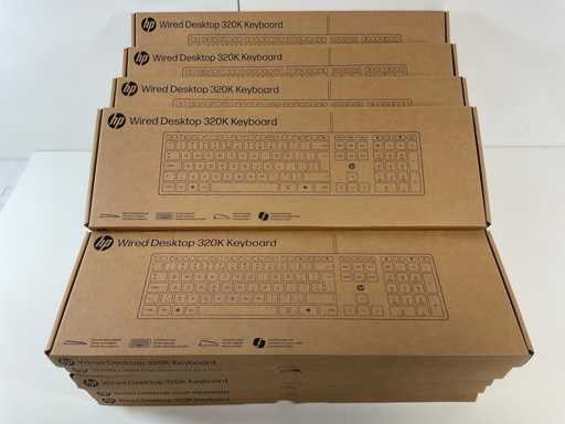HP (320K) przewodowe klawiatury stacjonarne USB Qwerty (22x)