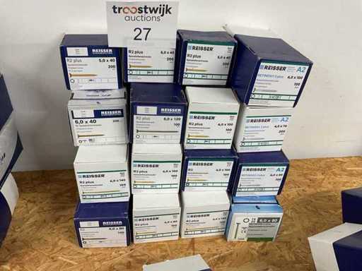 16 Kisten mit Holzschrauben