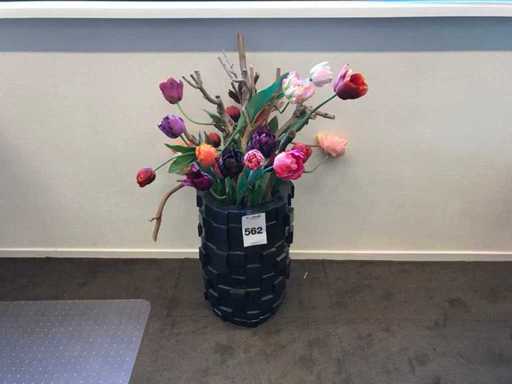 Fleurs de soie en pots