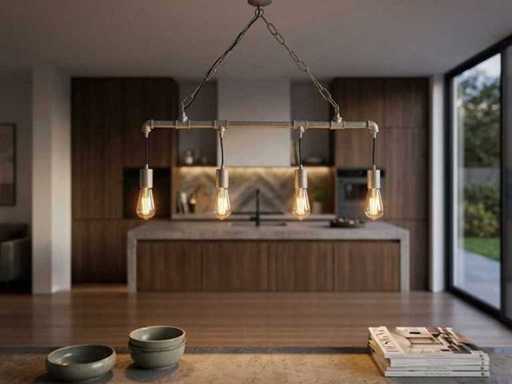 4 x Industrial Retro pendant lamp 4 lights
