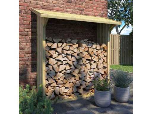 Grenen haardhoutberging geïmpregneerd - 72x180x185 cm