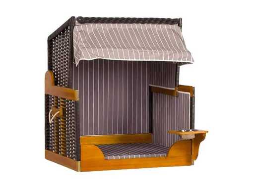 Coș de plajă pentru animale de companie Usedum S | PE Anthracite - Design cu dungi subțiri / Gri