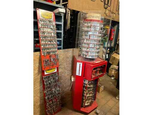 Dominion 132AM Sleutelfrees v.v. display carrousel met voorraad sleutelblanks