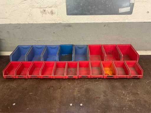 Kunststof opbergbakjes (19x)